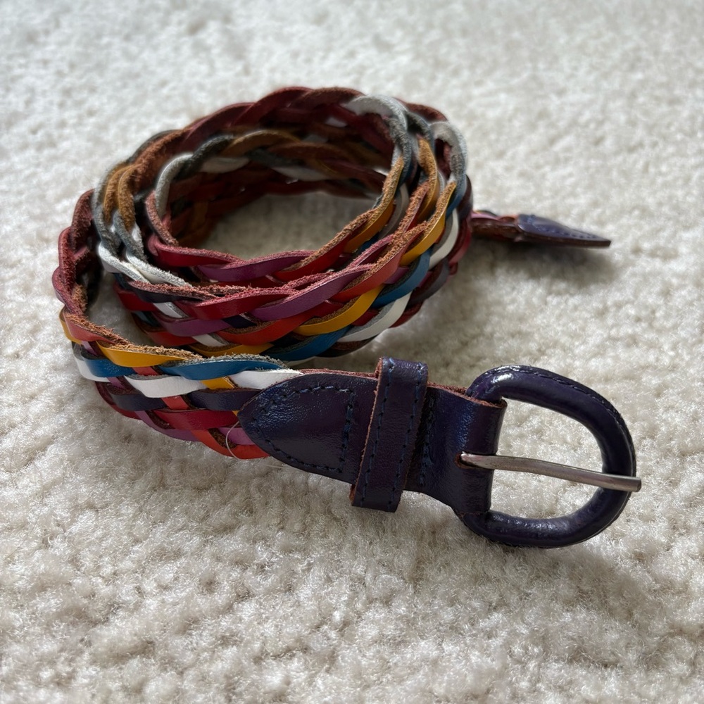 Lucky Brand Multicolor Braided Leather Belt